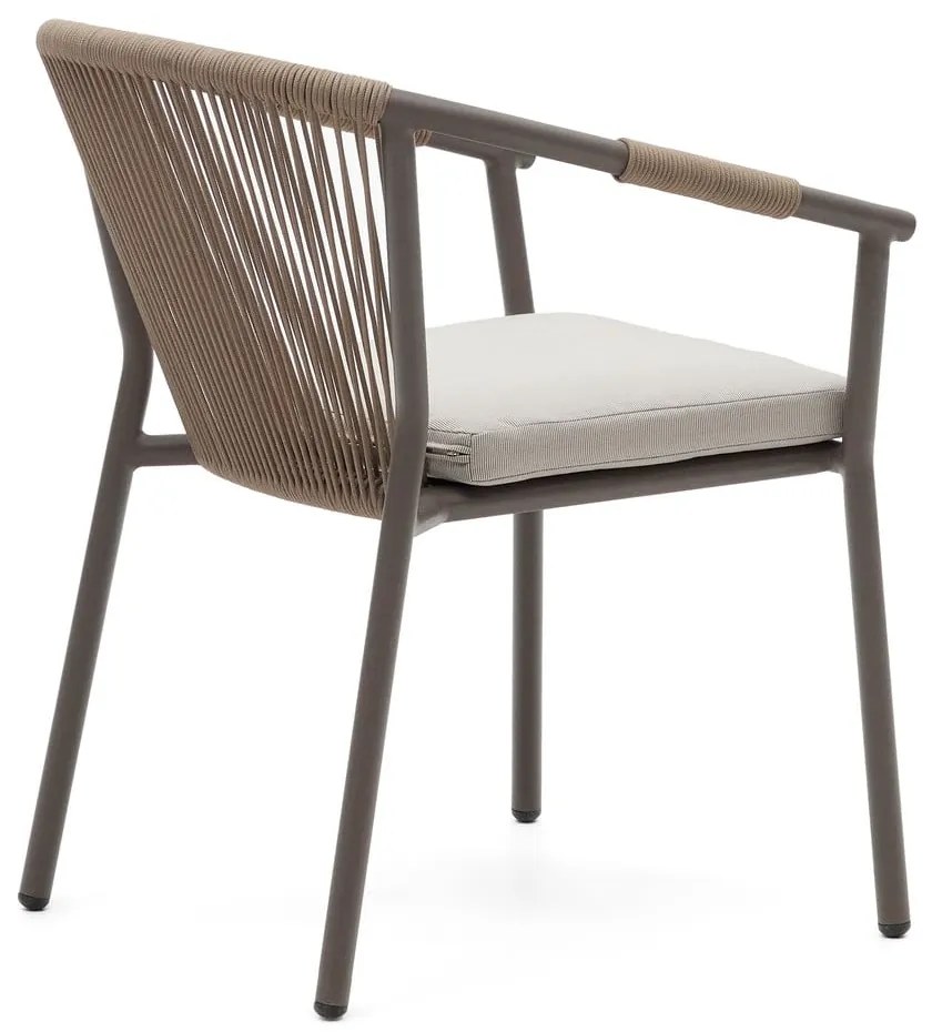 Béžová kovová záhradná stolička Xelida - Kave Home