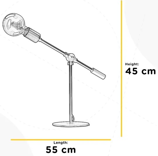 ONLI - Stolná lampa ASTE 1xE27/15W/230V 45 cm čierna/zlatá