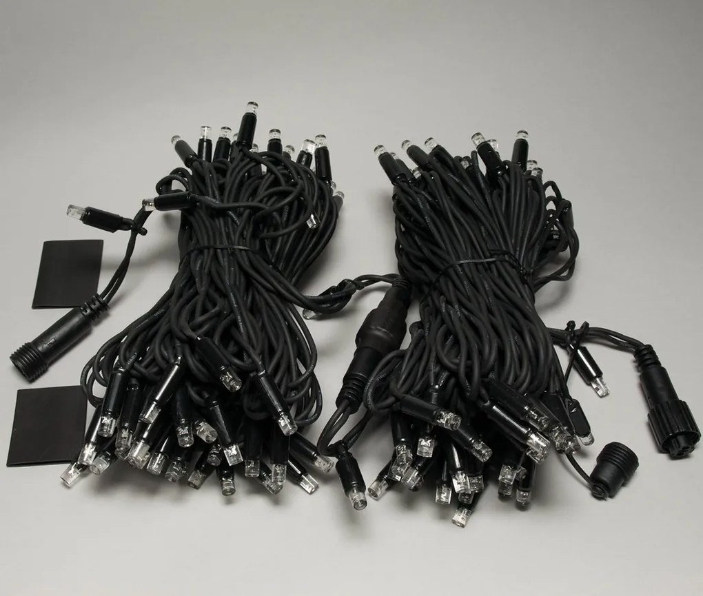 DECOLED LED světelný řetěz 20 m, ledově bílá, 120 diod, IP67, černý kabel Easy Fix