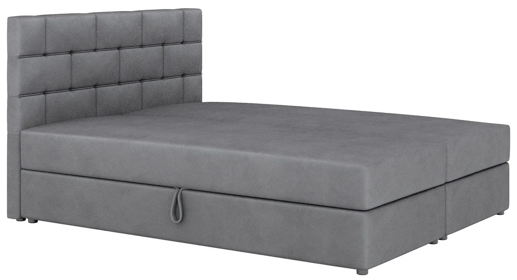 Manželská posteľ Boxspring 160x200 cm Waller Comfort (tmavosivá) (s roštom a matracom). Akcia -21%. Vlastná spoľahlivá doprava až k Vám domov. 1056375