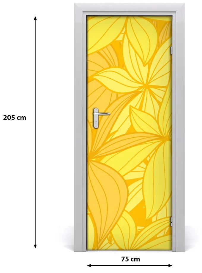 Samolepiace fototapety na dvere žlté kvety 75x205 cm