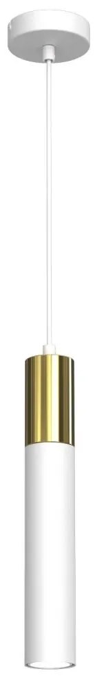 Luster na lanku CASSA 1xGU10/8W/230V biela/zlatá