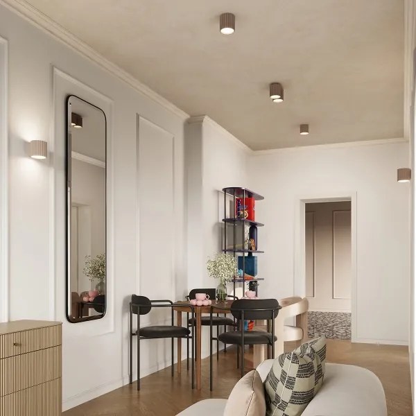 Sollux SL.1814 - Bodové svietidlo AURA 1xGU10/10W/230V 10 cm taupe