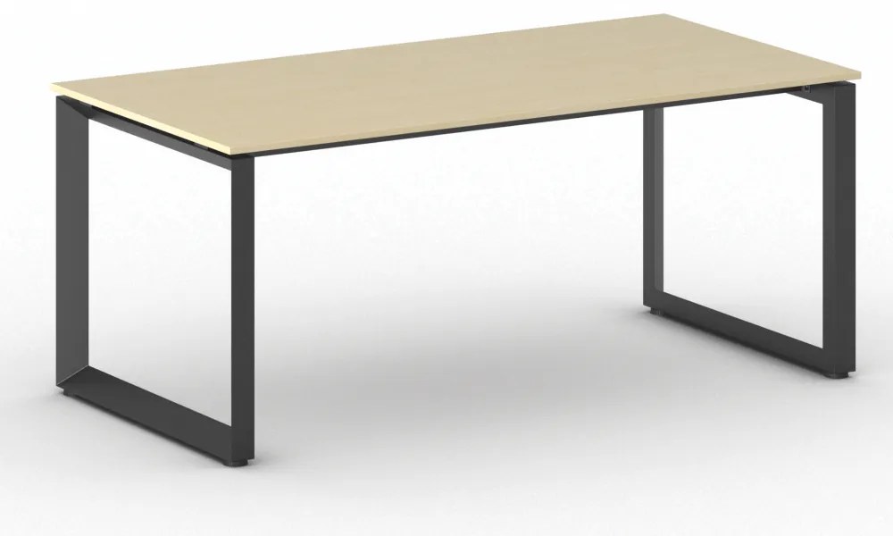 Kancelársky stôl PRIMO INSPIRE, 180x90 cm, čierna podnož, breza