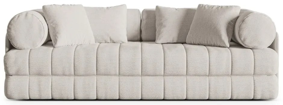 Béžová rozkladacia pohovka z textílie buklé 206 cm Kemi – Cosmopolitan Design
