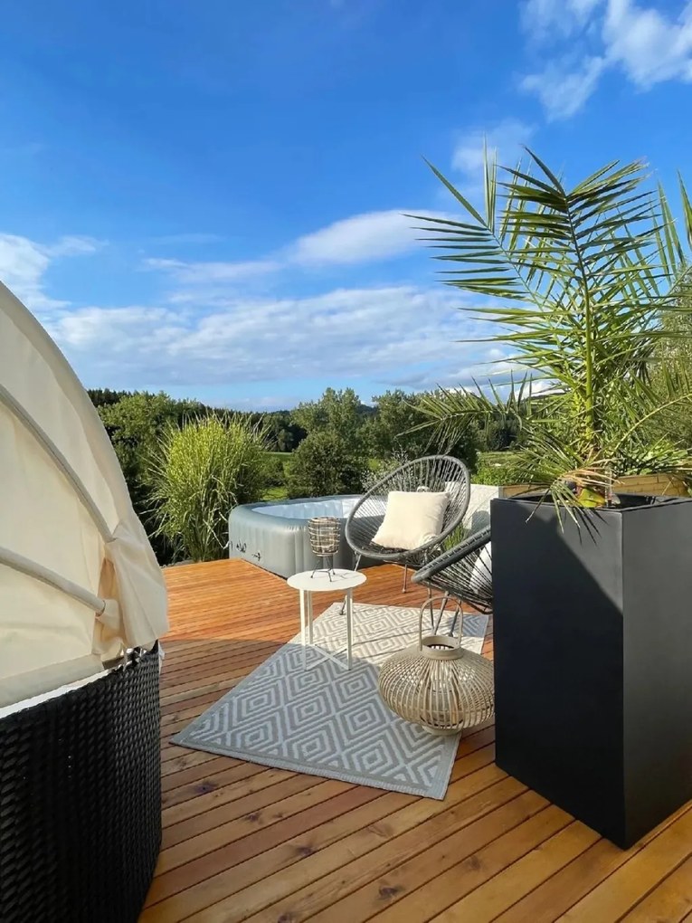 Kvetináč BLOCK, sklolaminát, výška 80 cm, antracit, outlet