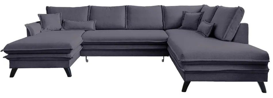 Antracitovosivá rozkladacia pohovka do "U" Miuform Charming Charlie, pravý roh