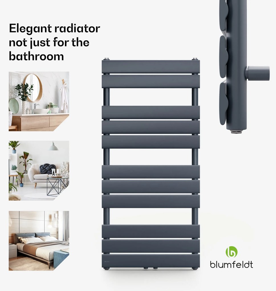 Blumfeldt Fairmont, 50 x 107, radiátor, 509 W, teplovodný, 4 vešiaky uterákov, 1/2"