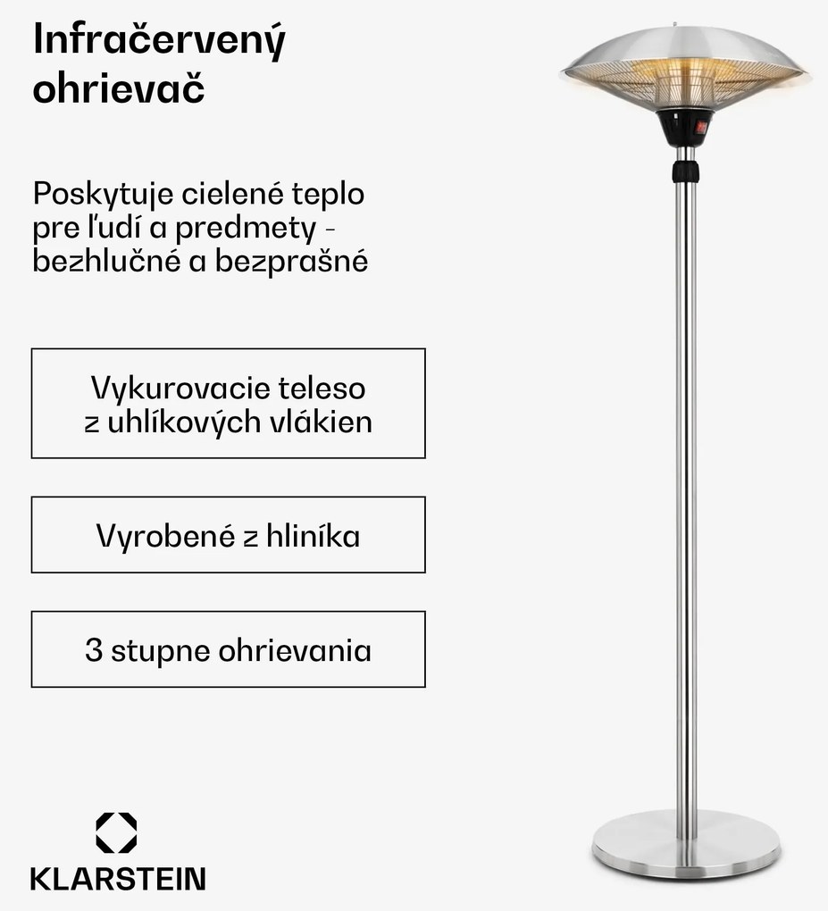 Blumfeldt Heat Guard, infračervený sálavý ohrievač, 2100 W, IP44, výškovo nastaviteľný, IR ComfortHeat
