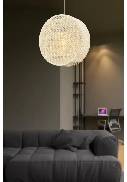 Závesné svietidlo na lanku BIG DRUM 1xE27/60W/230V krémové