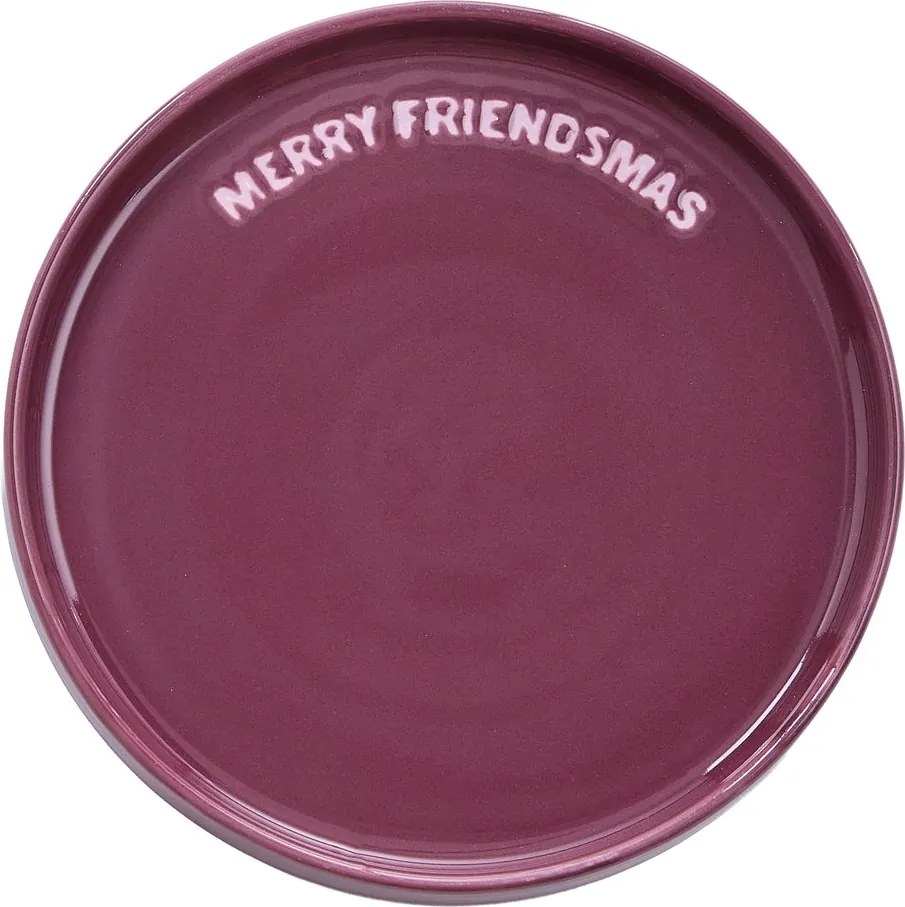 GOOD VIBES Tanier "Merry Friendsmas" 15 cm - bordó