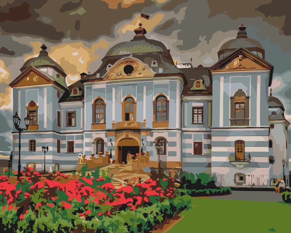 Gario Maľovanie podľa čísel Haličský zámok, Slovensko Rozmery: 80 x 120 cm, Rámovanie: Iba zrolované plátno