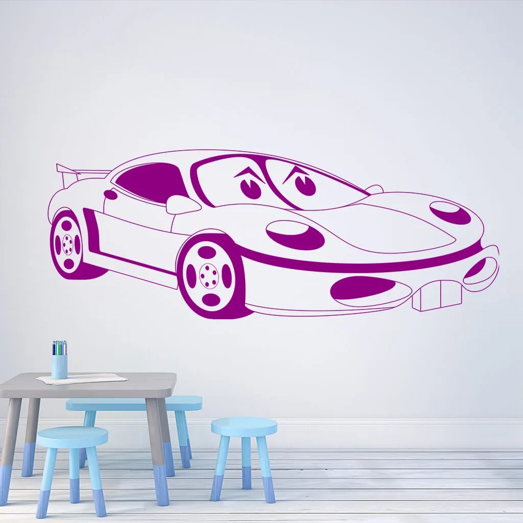 Veselá Stena Samolepka Detské autíčko Porsche Farba: oranžová, Veľkosť: 100 x 44 cm