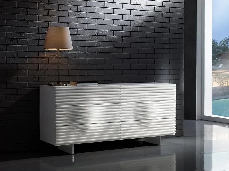 Komoda Hudson 160 cm biela/chróm