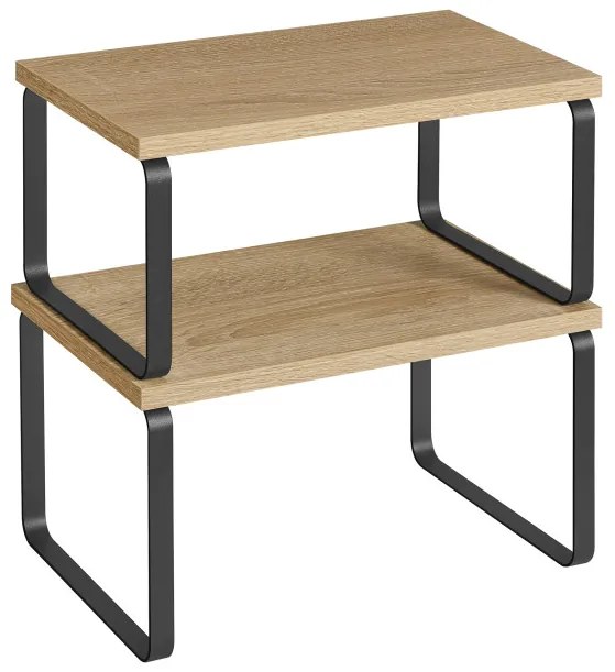 Set stohovateľných poličiek OSKAR KCS020B11 hnedý (2 ks)