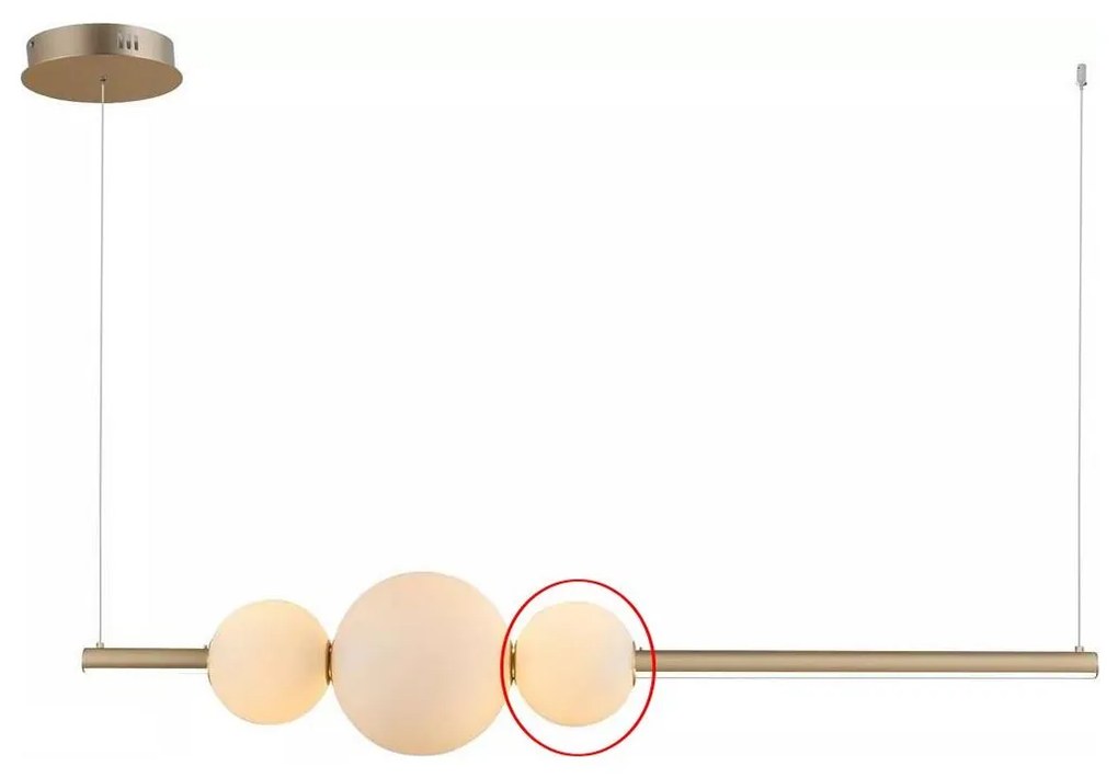 Azzardo - Náhradné sklo k lustru SANDRA biela - malé pr. 15 cm