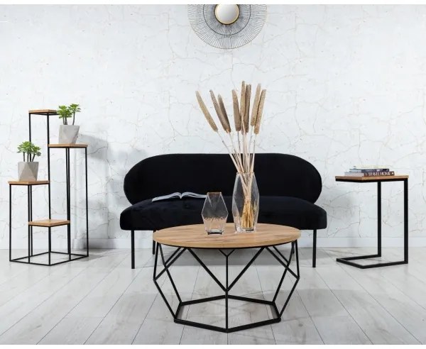 Stojan na kvety 110x40 cm čierna/hnedá