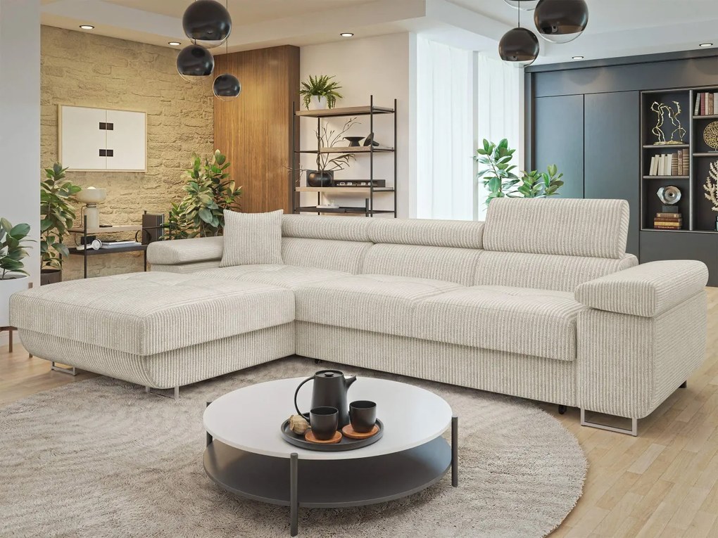 Rohová sedačka Terazuro Mini S (krémová) (s úl. priestorom) (L)