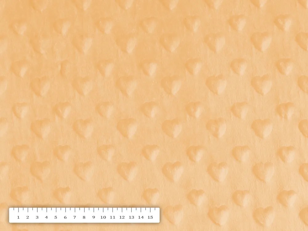 Biante Detská obliečka na vankúš Minky 3D srdiečka MKS-007 Svetlo marhuľová 30 x 50 cm