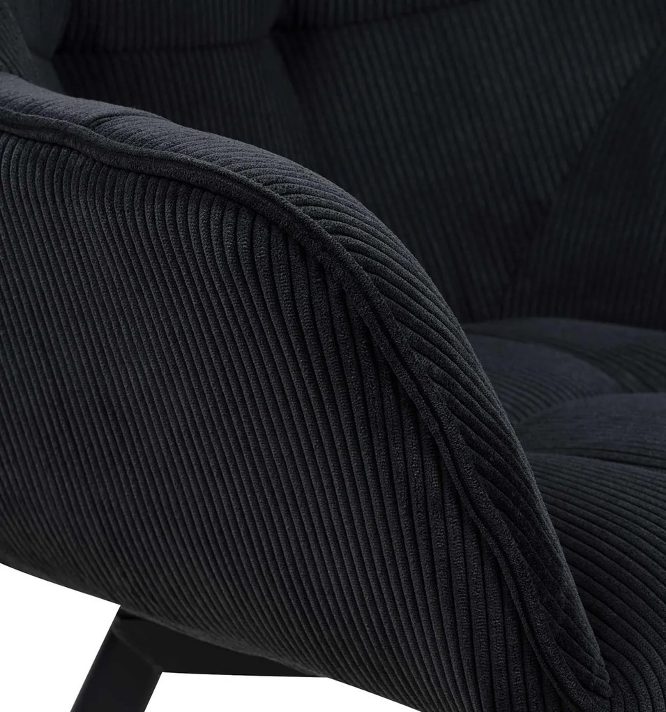 Jedálenská stolička Jordi Cord - čierna