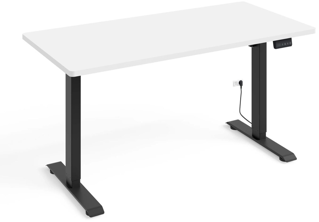 Elektrický PC stolík Motiva 140 (biela + čierna). Akcia -20%. Vlastná spoľahlivá doprava až k Vám domov. 1124895