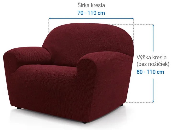 Super strečové poťahy HARMONIA bordó kreslo (š. 70 - 110 cm)