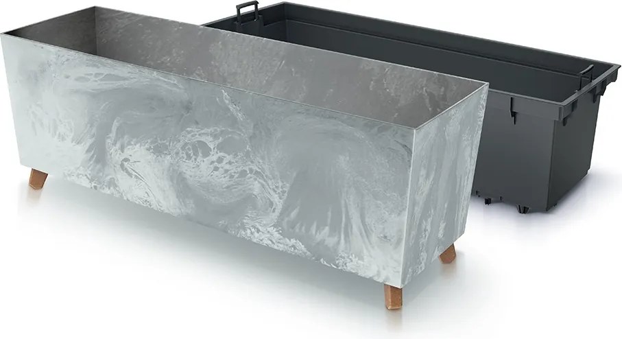 Truhlík s vkladem CORBI III 77 cm šedý