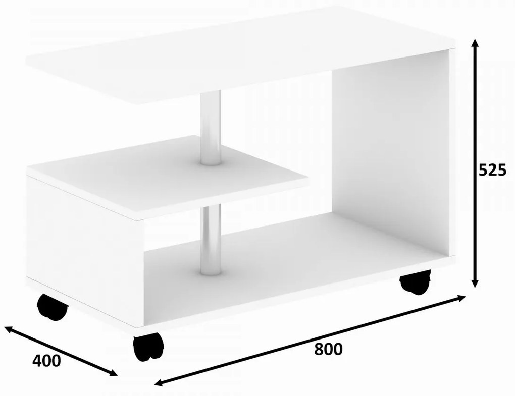 Konferenčný stolík Karanfil 80 cm biely