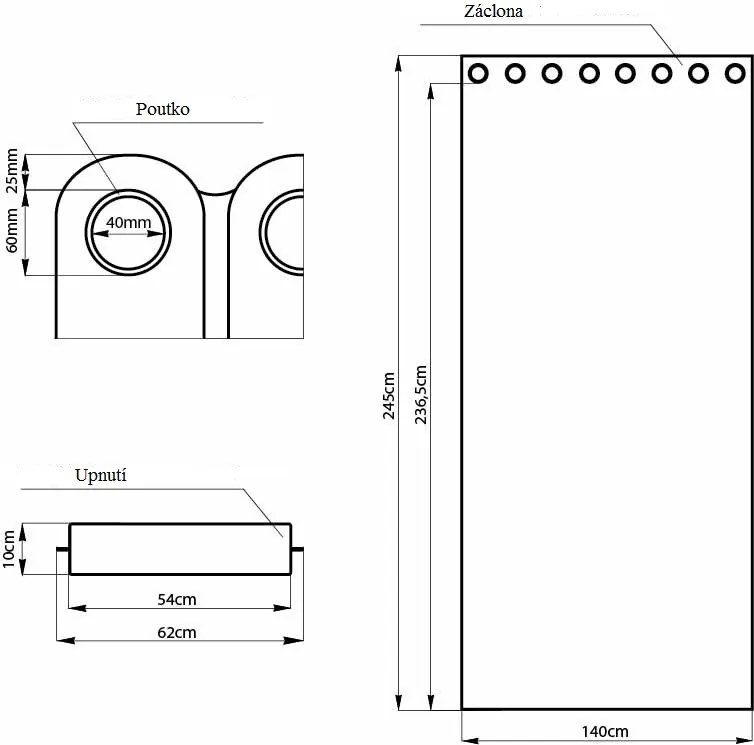 Záves AmeliaHome Blackout s priechodkami 140x245 cm horčicový