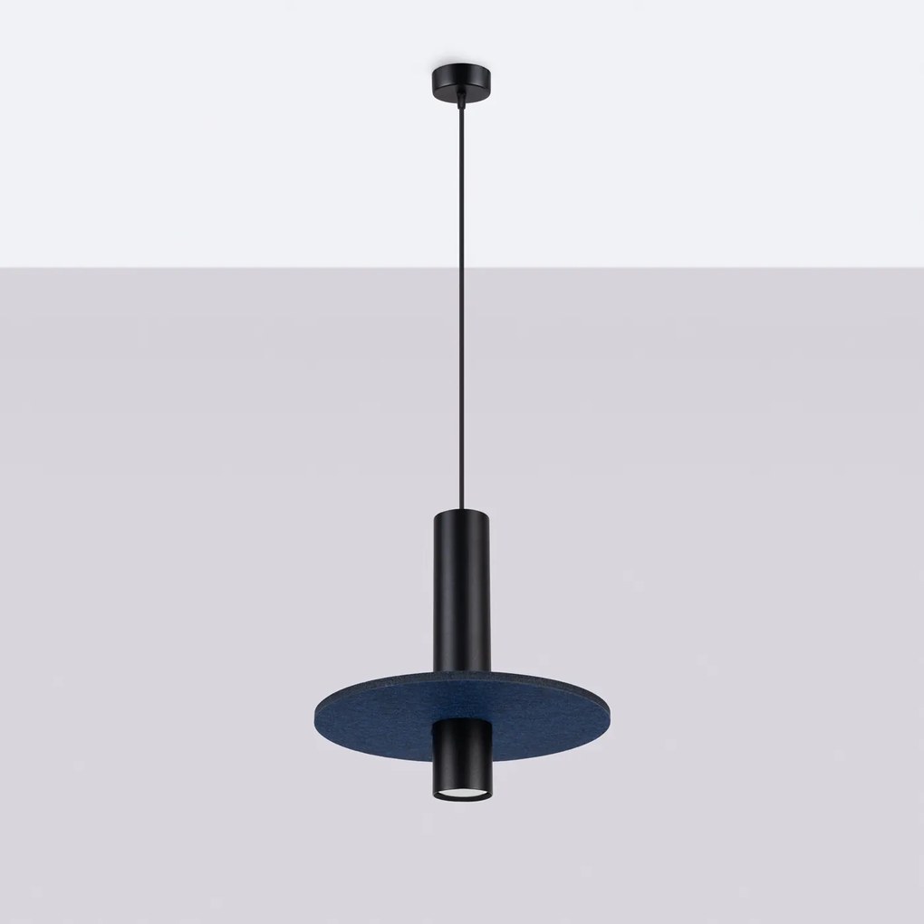Závesné svietidlo Pelta 1, 1x čierne kovové tienidlo, bl