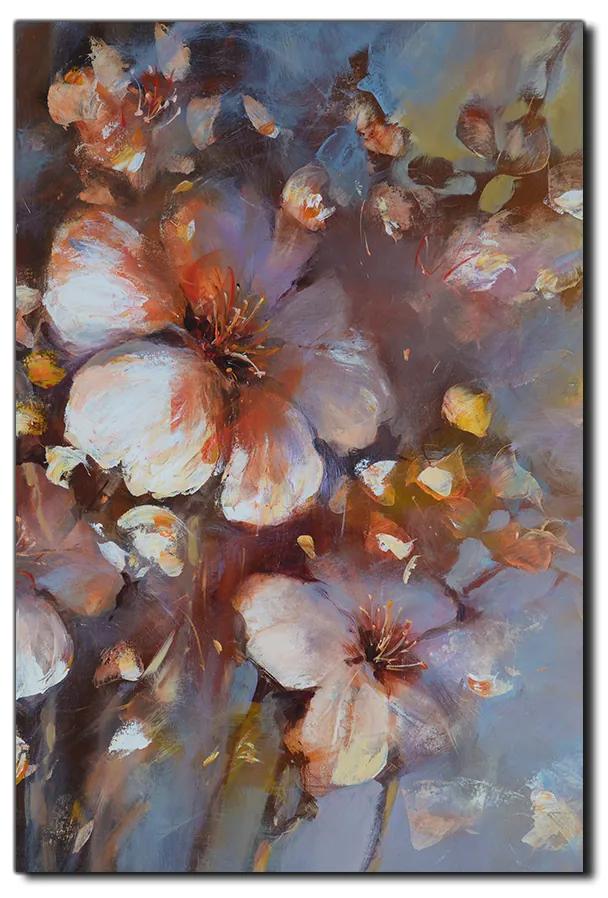 Obraz na plátne - Kvet mandlí, reprodukcia ručnej maľby - obdĺžnik 7273A (60x40 cm)