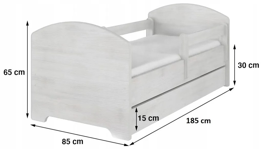 Detská posteľ OSKAR - 180x80 cm - DO NEBES - biela