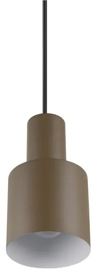 Tmavohnedé závesné svietidlo s kovovým tienidlom ø 12 cm Agudo – Trio