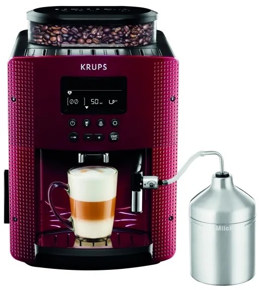 Krups - Automatický kávovar s nádobou na mlieko ESSENTIAL 1450W/230V červená