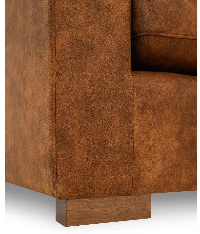 Koňakovohnedá pohovka z imitácie kože 175 cm Hamburg – Scandic