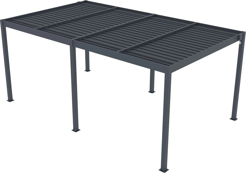 Hliníková bioklimatická pergola s lamelami BestBerg BBP-15G / 509 × 304 × 218 cm / sivá