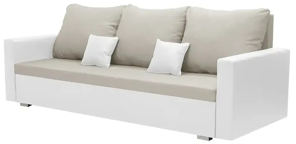 Pohovka 3-miestna s funkciou spania EKO Svetlo béžová/biela