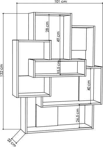 Knižnica Houseland BARCE biela/dub prírodný