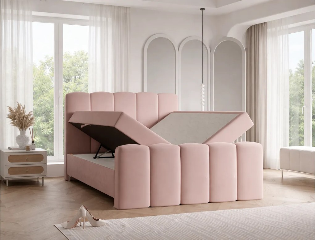 ČALÚNENÁ VYSOKÁ POSTEĽ S MATRACOM GABRIELE 180X200