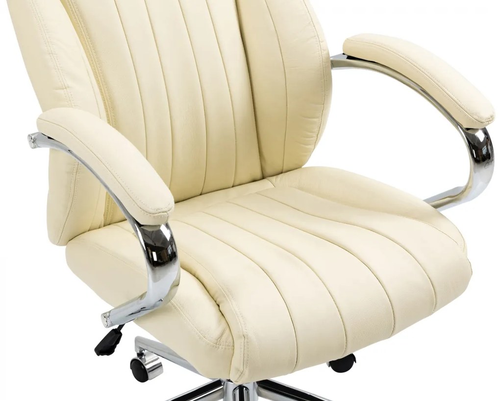 Kancelárska stolička Wigan - koža - Krémová