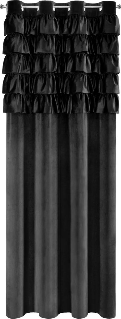 ZATEMŇOVACÍ ZÁVES NA KRÚŽKOCH AURA 140X250 CM ČIERNA