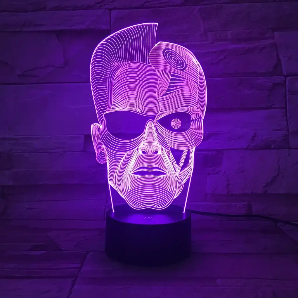 3Dmix 3DL-DRGB006 – 3D LED nočná lampa - Terminátor (Dual RGB)