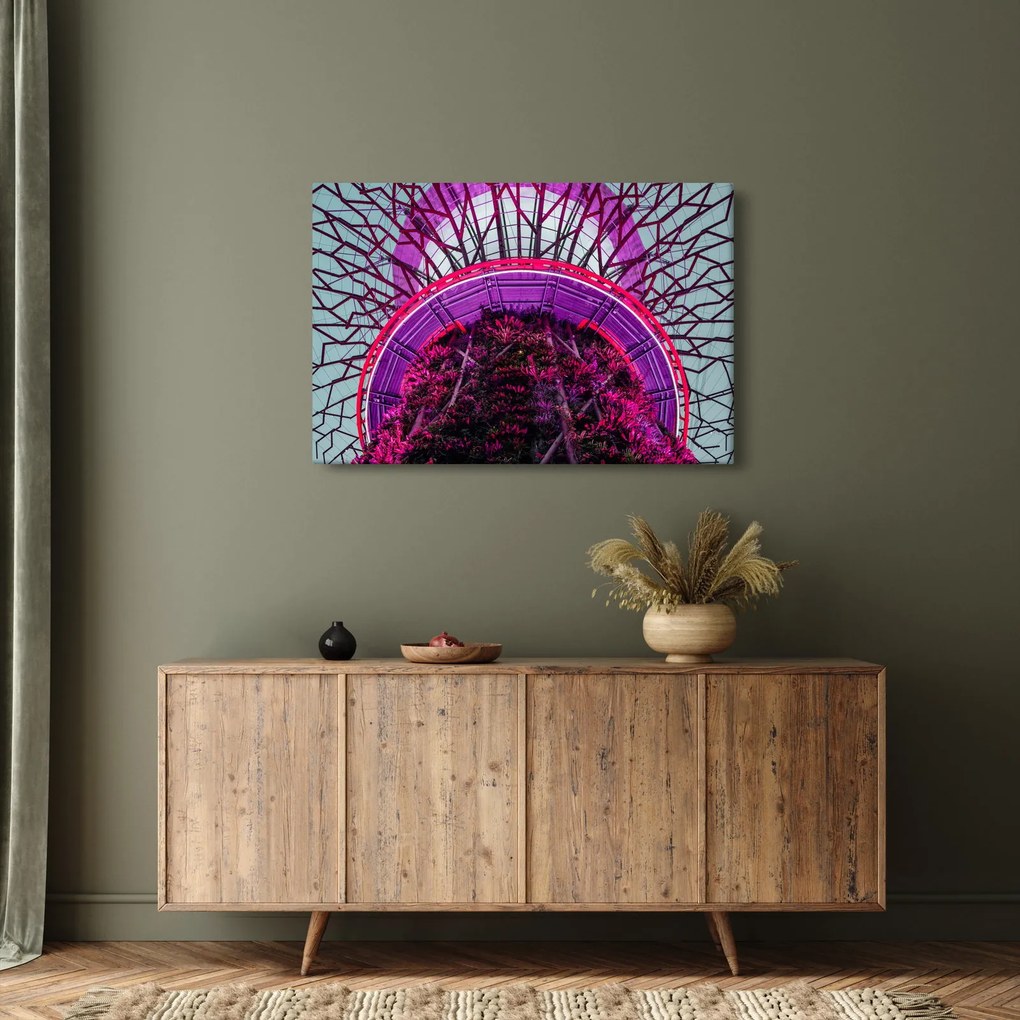 Abstraktný obraz - fialové vetvy (90x60 cm)