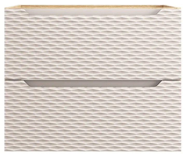 Závěsná skříňka Ocean s deskou 70 cm béžová/dub olejovaný