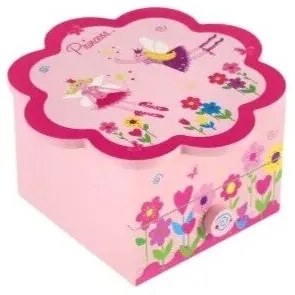 Teddies Hracia skrinka so šperkovnicou Princess, 14,5 x 8 x 14,5 cm
