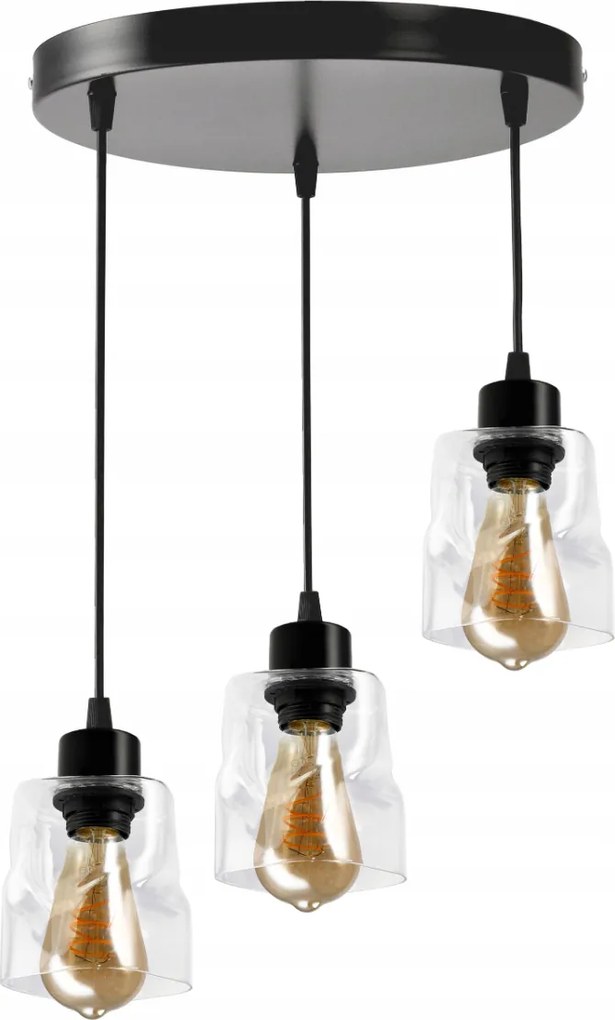 BERGE LED stropné svietidlo 3xE27, rolovací, priehľadný štvorec