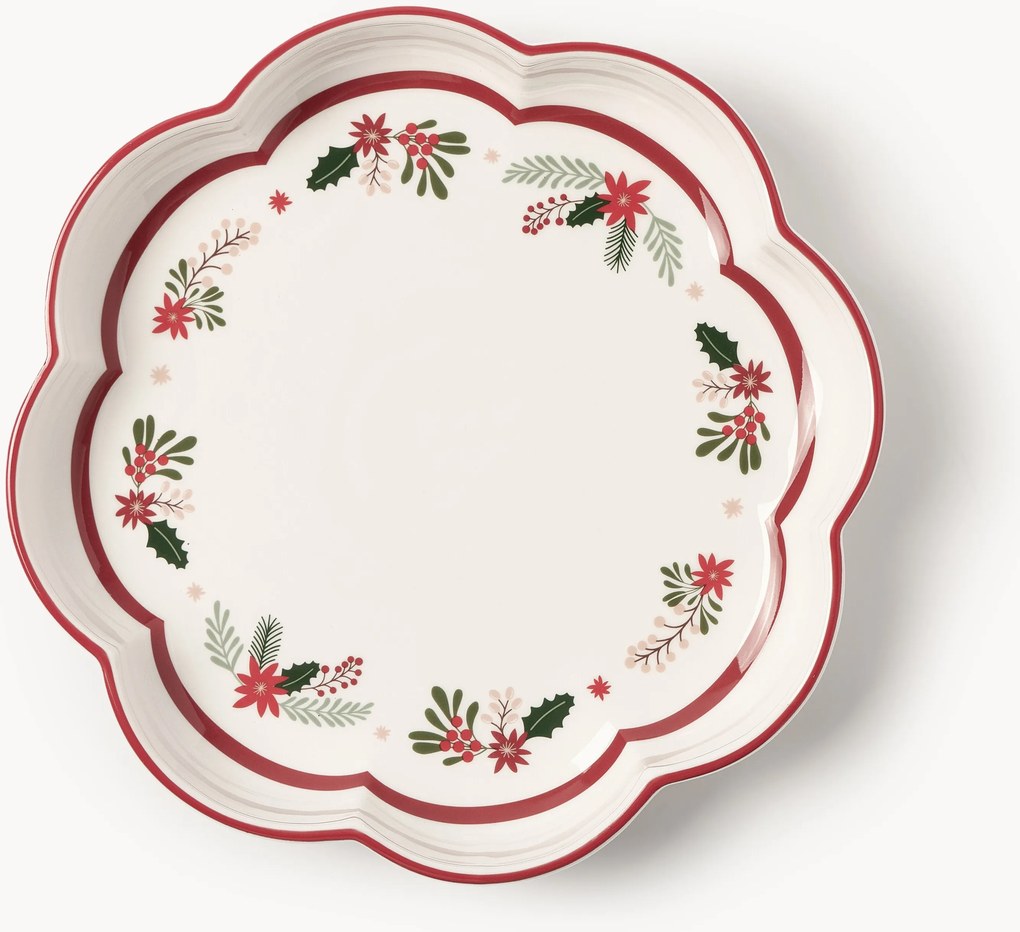 Porcelánové vianočné taniere na cestoviny Eve, 4 ks