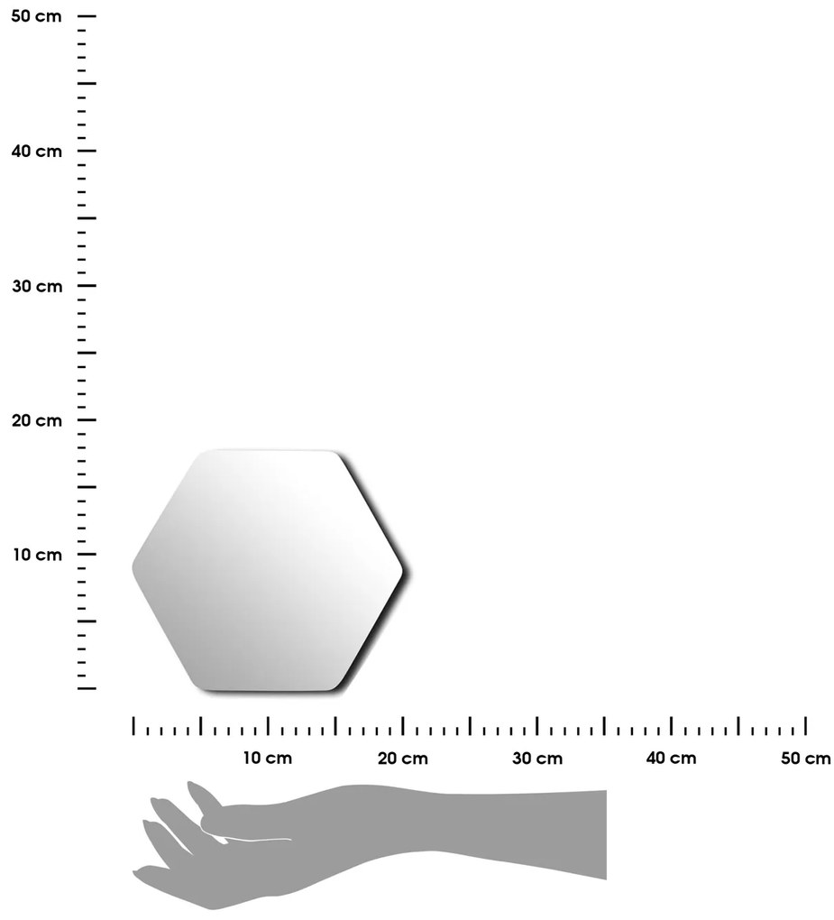 TENDANCE Zrkadlo Levi Hex, strieborné, sada 4ks