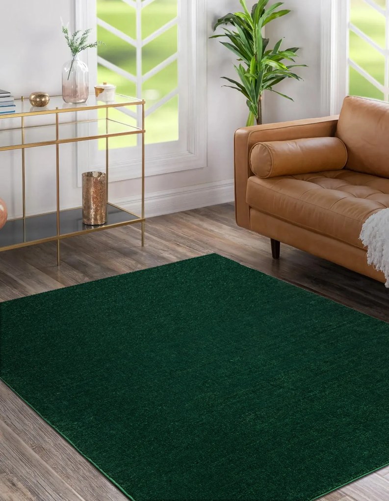Koberec SOFTY Jednofarebný, tmavozelený