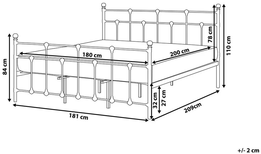 Manželská posteľ 180 cm LUXO (s roštom) (čierna). Vlastná spoľahlivá doprava až k Vám domov. 1007327